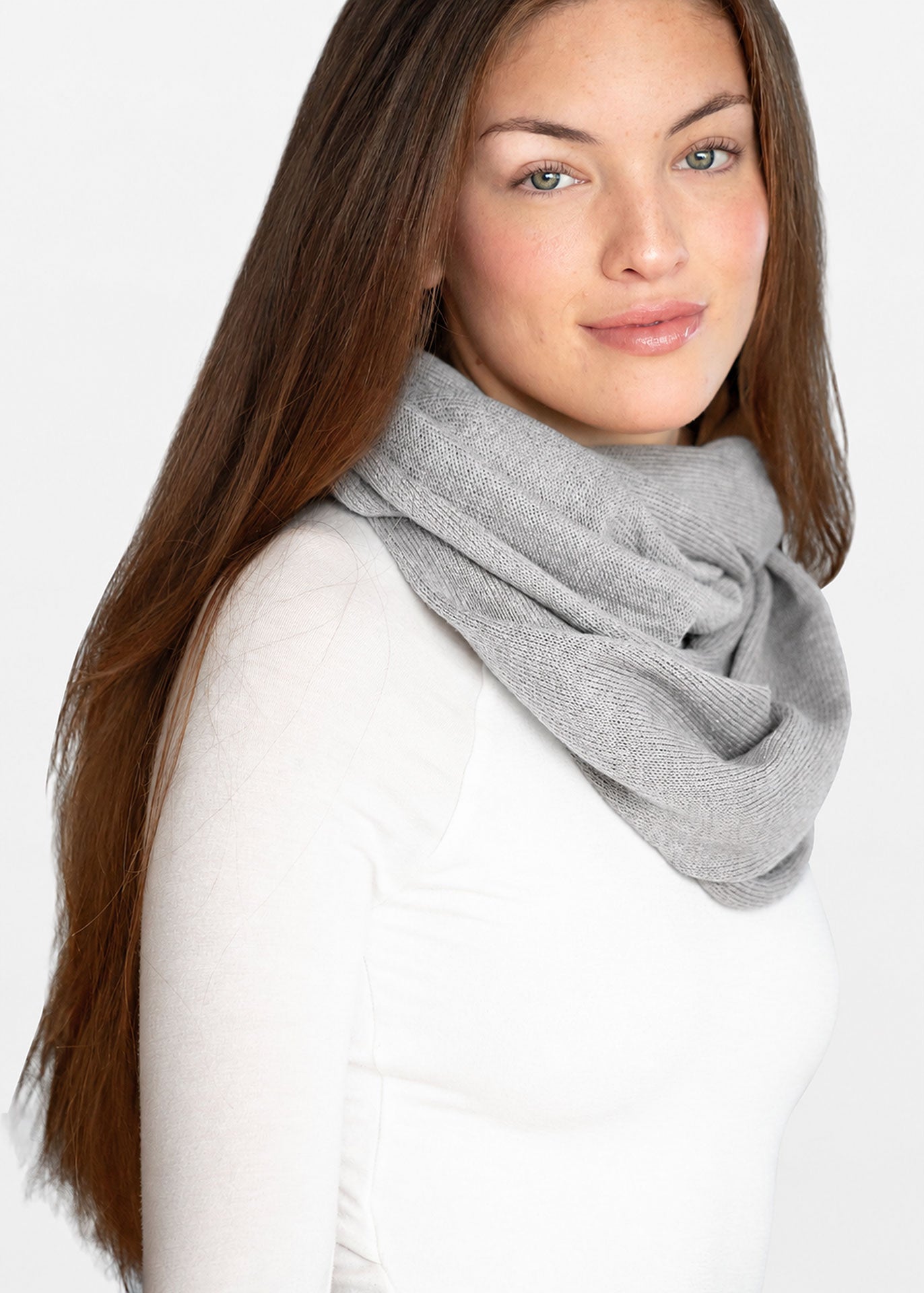 Gray Baby Alpaca Scarf