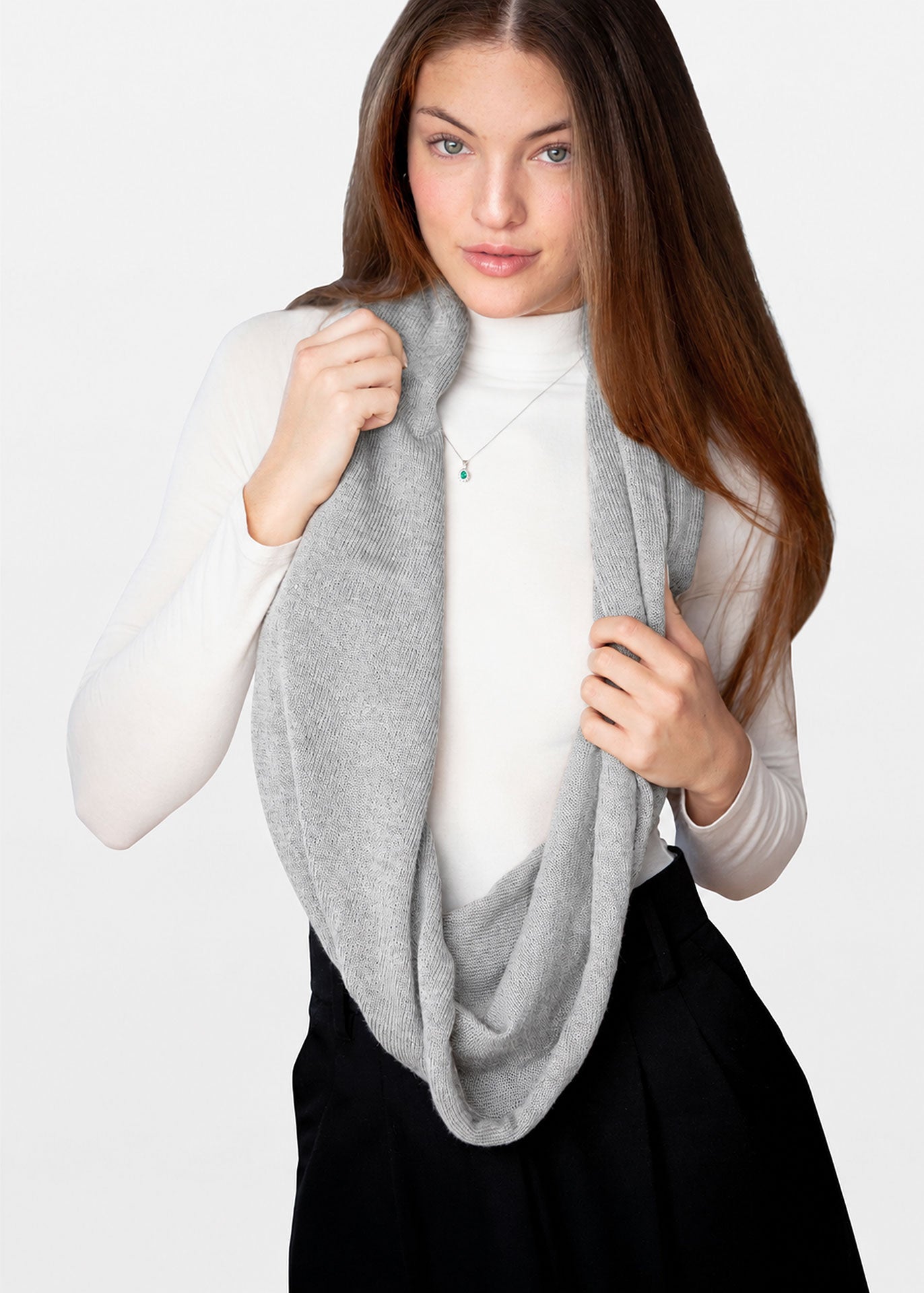 Grey Baby Alpaca Scarf